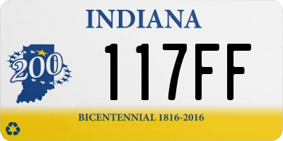 IN license plate 117FF