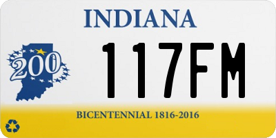 IN license plate 117FM