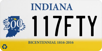 IN license plate 117FTY