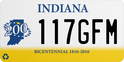 IN license plate 117GFM