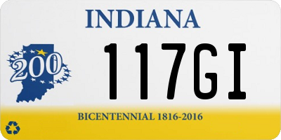 IN license plate 117GI