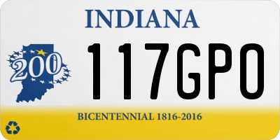 IN license plate 117GPO