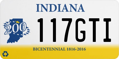 IN license plate 117GTI