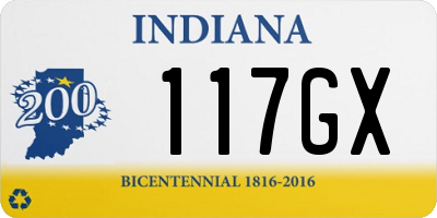 IN license plate 117GX