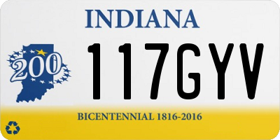IN license plate 117GYV