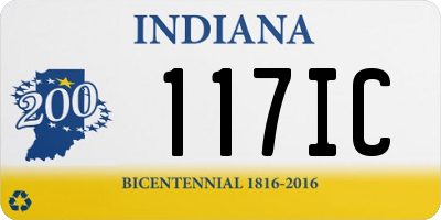 IN license plate 117IC