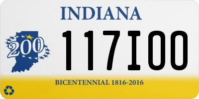 IN license plate 117IOO