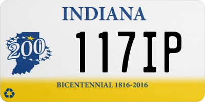 IN license plate 117IP