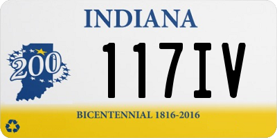IN license plate 117IV