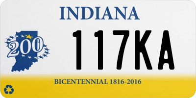 IN license plate 117KA