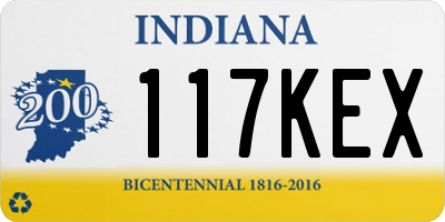 IN license plate 117KEX