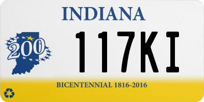IN license plate 117KI