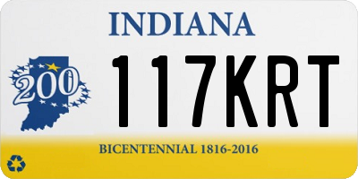 IN license plate 117KRT
