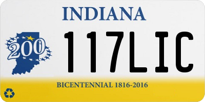 IN license plate 117LIC