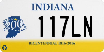 IN license plate 117LN