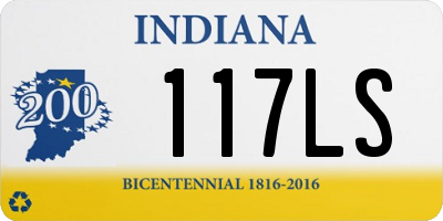 IN license plate 117LS