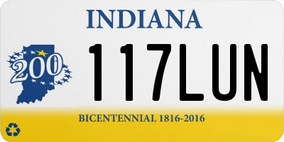 IN license plate 117LUN