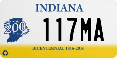 IN license plate 117MA