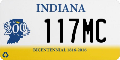 IN license plate 117MC