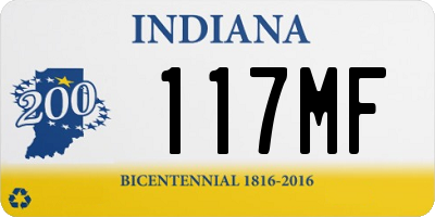 IN license plate 117MF