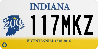 IN license plate 117MKZ