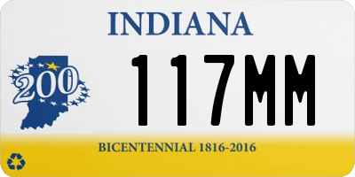 IN license plate 117MM