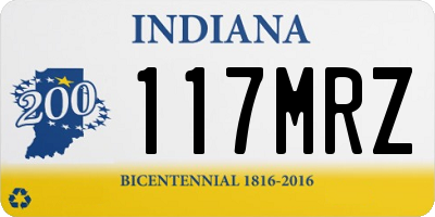IN license plate 117MRZ