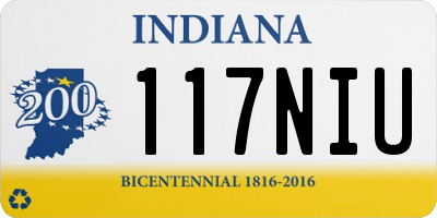 IN license plate 117NIU