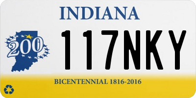 IN license plate 117NKY