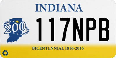 IN license plate 117NPB