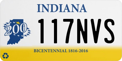 IN license plate 117NVS