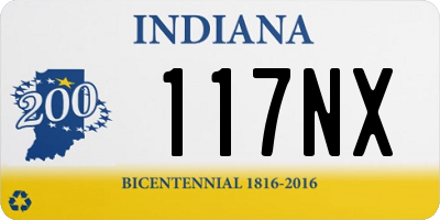 IN license plate 117NX