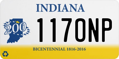 IN license plate 117ONP
