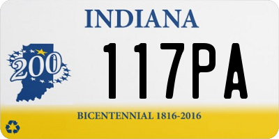 IN license plate 117PA