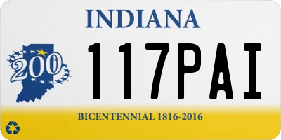 IN license plate 117PAI