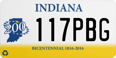 IN license plate 117PBG