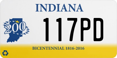 IN license plate 117PD
