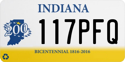 IN license plate 117PFQ