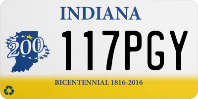 IN license plate 117PGY