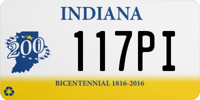 IN license plate 117PI