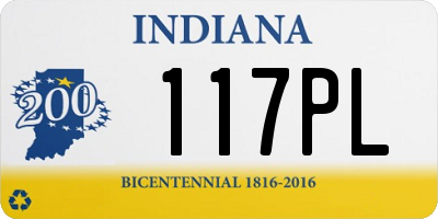 IN license plate 117PL
