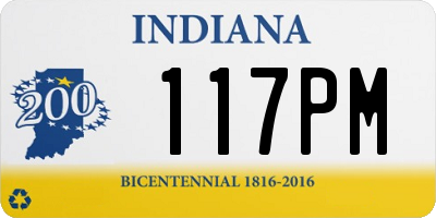 IN license plate 117PM