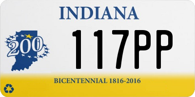 IN license plate 117PP