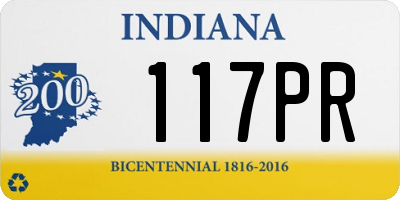 IN license plate 117PR