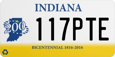 IN license plate 117PTE