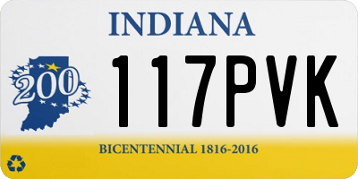 IN license plate 117PVK