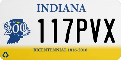 IN license plate 117PVX