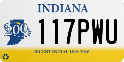 IN license plate 117PWU