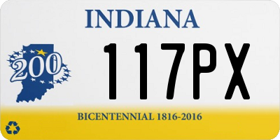 IN license plate 117PX