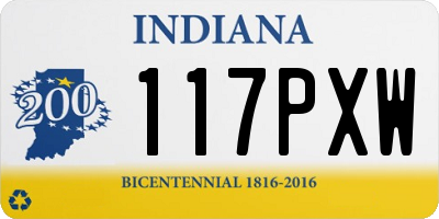 IN license plate 117PXW